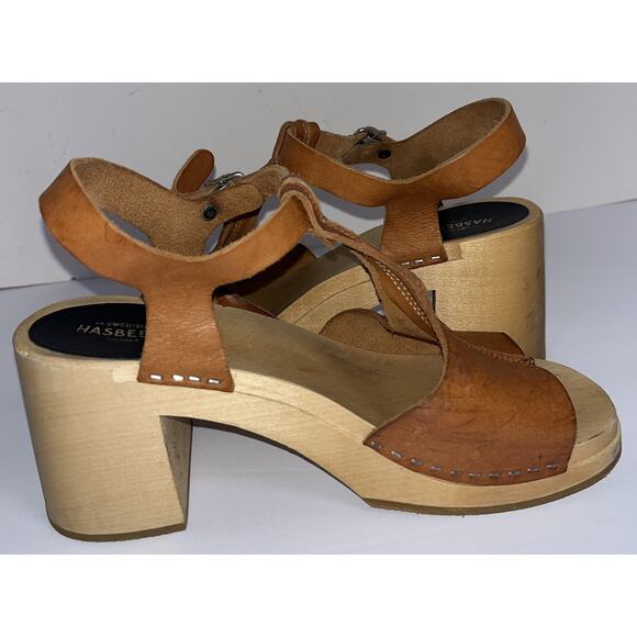Swedish Hasbeens Brown Tracta Platform Sandals EU 40 US 9-9.5 - Picture 4 of 10